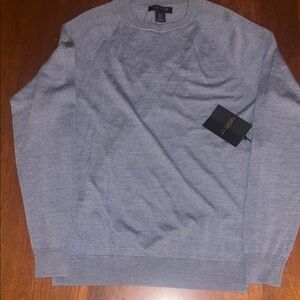 NWT LACHLAN Men's 100% Merino Wool Blue Sweater Size Large